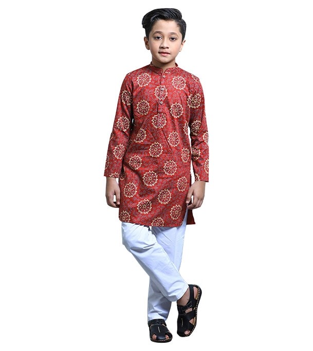 Boy's Fashionable Printed Panjabi