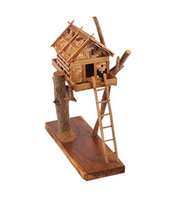 Handmade Wooden Tree House Showpiece