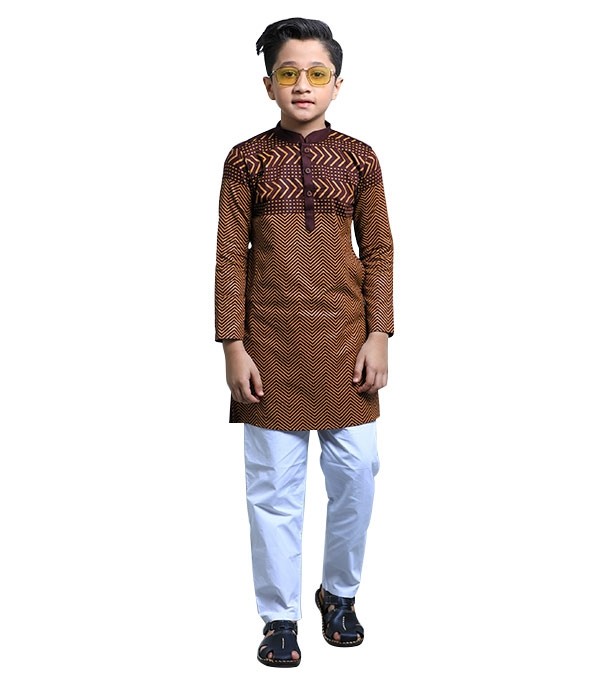 Boy's Fashionable Printed Panjabi