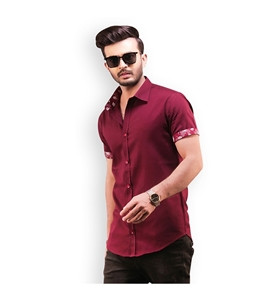 Men Half Sleeve Cotton Shirt