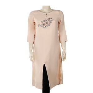 Women's Stylish Ethnic Mid Length Kurtis Pich Color