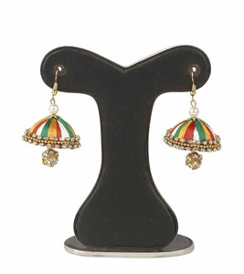 Multi Color Silk Thread Earring