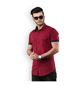 Men Half Sleeve Cotton Shirt