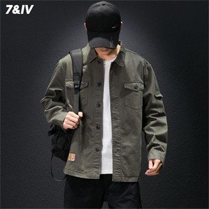 Men's loose cotton casual denim jacket