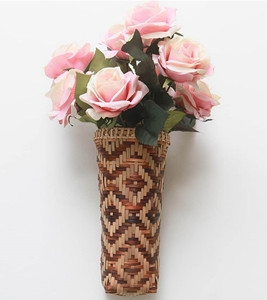 Bamboo Made Wall Hanging Flower Vase