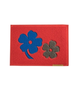 Support Floor Mat Flower 48X68 CM 16mm Red 4 Pcs