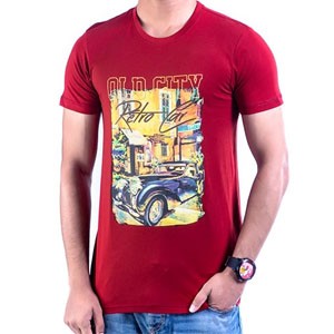 Men's Half Sleeve T-Shirt Maroon