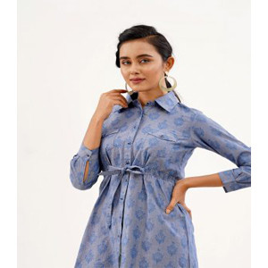 Smoky waisted shirt style tunic