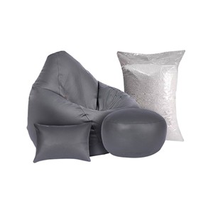 Water Drop Shape Bean Bag With Footrest Cushion & Extra Refill