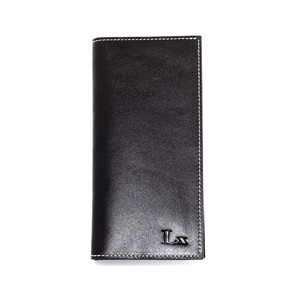 Men's Leather Long Wallet Black