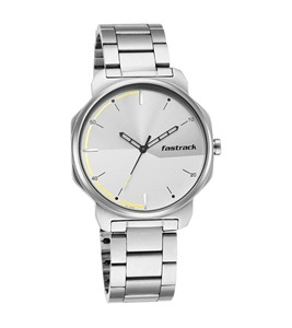 Fastrack 3254sm01 Stunner In Silver Dial And Metal Strap Watch