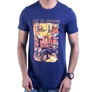 Men's Half Sleeve T-Shirt Navy Blue