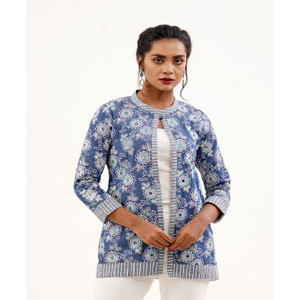 Damask floral printed Jacket