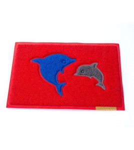 Support Floor Mat Dolphin 40X60 CM Red 4 Pcs